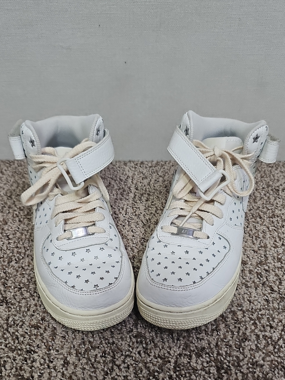 NIKE AF1 MID CUT OUT STARS WOMENS SNEAKERS BFPM-09-174